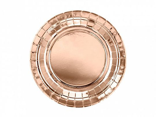 Picture of PAPER PLATES ROUND ROSE GOLD 18CM